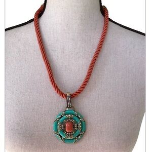 Heidi Daus Swarovski Crystal & Enamel Cord Enhancer Deco Necklace